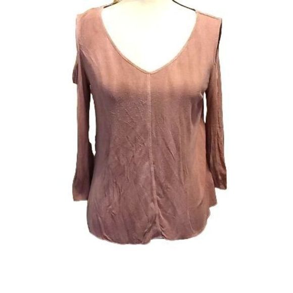 Thyme & Honey Open Shoulder Dusky‎ Rose Top Women's Size Medium - Picture 1 of 6